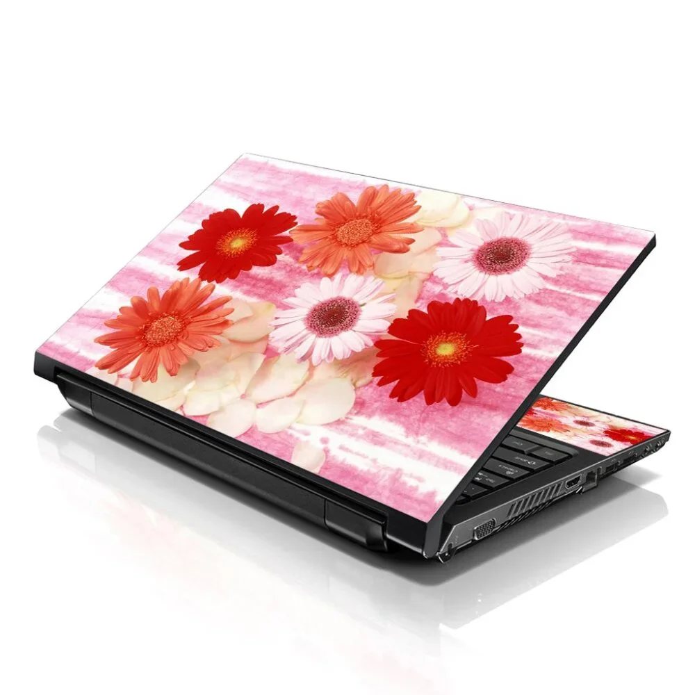 LSS 15.6 & 17.3 Inches Laptop Notebook Skin Sticker Decal - Red Daisy Floral